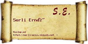 Serli Ernő névjegykártya